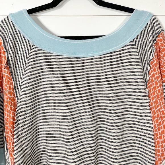 Ces Femme Striped Patchwork Print Long Sleeve Knit Top, EUC, Size Small - Picture 10 of 13